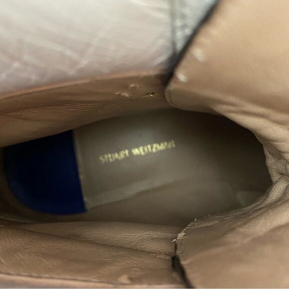 Stuart Weitzman Lexy Round Toe Leather Lace Up Moto Combat Ankle Boots size 8 - Picture 14 of 15